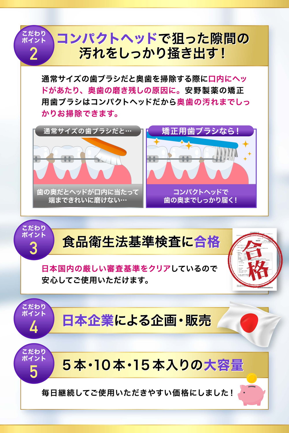 矯正用歯ブラシ